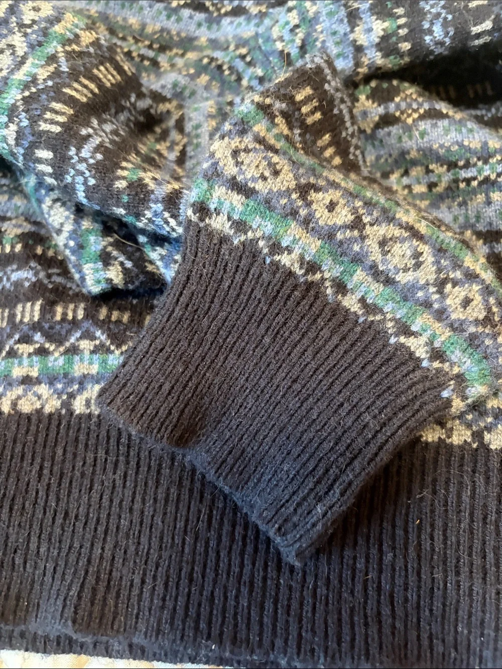 J.Crew Blue & Navy Patterned Sweater - Medium